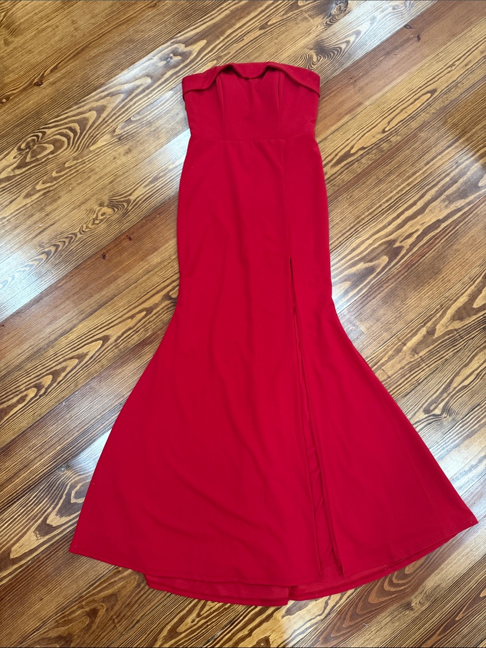 Strapless Red Mermaid Gown